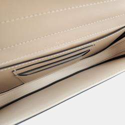 Pre Owned Delvaux Beige Leather Lango Clutch Bag