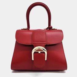 Delvaux Red Calf Leather Briand Mini Box bag