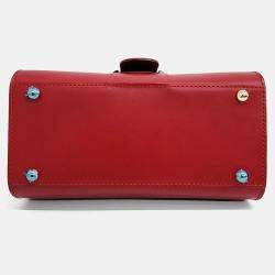 Delvaux Red Calf Leather Briand Mini Box bag
