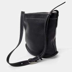 Pre Owned Delvaux Black Leather Pin Shoulder Bag