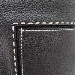 Pre Owned Delvaux Black Leather Pin Shoulder Bag