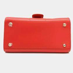 Pre Owned Delvaux Red Leather Briand Mini Box bag