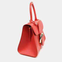 Pre Owned Delvaux Red Leather Briand Mini Box bag