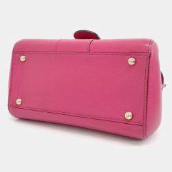 Pre Owned Delvaux Pink Leather Briand Mini Box bag