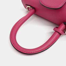 Pre Owned Delvaux Pink Leather Briand Mini Box bag