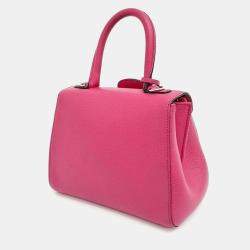 Pre Owned Delvaux Pink Leather Briand Mini Box bag
