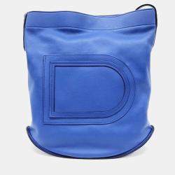Delvaux Blue Leather Pin Shoulder Bag