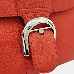 Pre Owned Delvaux Orange Leather Briand Mini Box