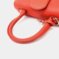 Pre Owned Delvaux Orange Leather Briand Mini Box