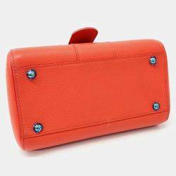 Pre Owned Delvaux Orange Leather Briand Mini Box