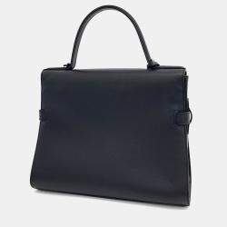 Pre Owned Delvaux Black Leather Tompet GM bag