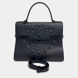 Pre Owned Delvaux Black Leather Tompet GM bag