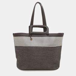 Pre Owned Delvaux DtoD Tote Bag Brown Canvas Leather Size MM