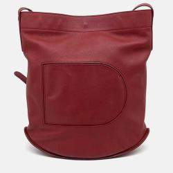 Pre Owned Delvaux Red Leather Pin Shoulder Bag