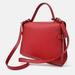 Pre Owned Delvaux Red Leather Tompet MM