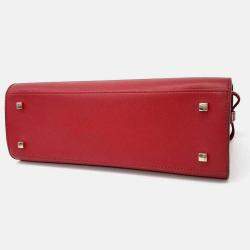 Pre Owned Delvaux Red Leather Tompet MM