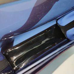 Pre Owned Delvaux Navy Blue Coated Canvas Dark Knight Tompet GM