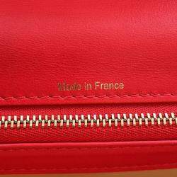 Pre Owned حقيبة ديلفو تيمبيتي جلد أحمر حجم ميديوم