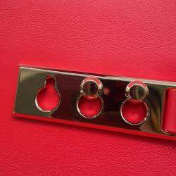 Pre Owned حقيبة ديلفو تيمبيتي جلد أحمر حجم ميديوم