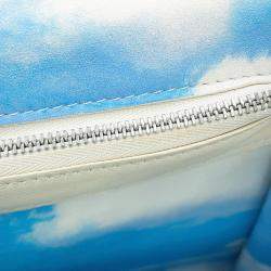 Pre Owned Delvaux Tempe 2Way Bag Black/Light Blue Leather Size GM