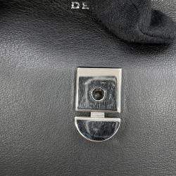 Pre Owned Delvaux Tempe 2Way Bag Black/Light Blue Leather Size GM