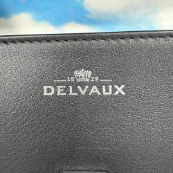 Pre Owned Delvaux Tempe 2Way Bag Black/Light Blue Leather Size GM