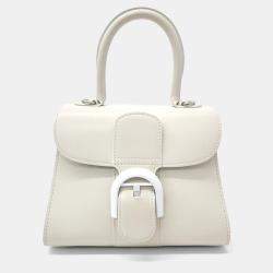 Pre Owned Delvaux White Calf Leather Briand Mini Box