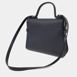 Pre Owned Delvaux Black Leather Tompet MM