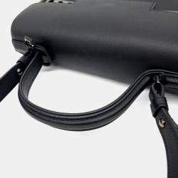 Pre Owned Delvaux Black Leather Tompet MM