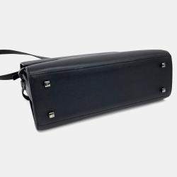 Pre Owned Delvaux Black Leather Tompet MM