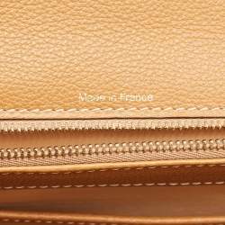 Pre Owned Delvaux Brown/Beige Leather and Raffia Brillant Top Handle Bag