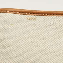 Pre Owned Delvaux Brown/Beige Leather and Raffia Brillant Top Handle Bag