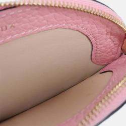 Pre Owned Delvaux Pink Leather Pin Coin and Card Wallet