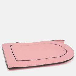 Pre Owned Delvaux Pink Leather Pin Coin and Card Wallet