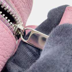 Pre Owned Delvaux Cool Box Pink Grained Calf Leather Size Mini