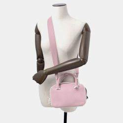 Pre Owned Delvaux Cool Box Pink Grained Calf Leather Size Mini