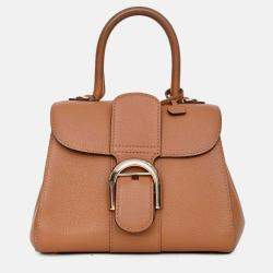 Pre Owned Delvaux Brown Leather Brillant Mini Bag with Strap