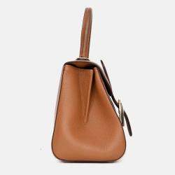 مملوكة مسبقًا حقيبة ديلفو بريلان جلود بني ميني مع حزام