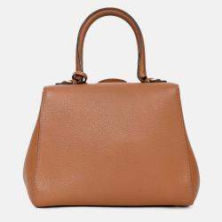 مملوكة مسبقًا حقيبة ديلفو بريلان جلود بني ميني مع حزام