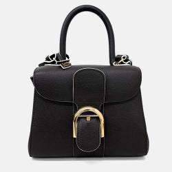 مملوكة مسبقًا Delvaux Black Leather Briand Mini Box
