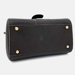 Pre Owned حقيبة ديلفو برياند صندوقية صغيرة جلد أسود