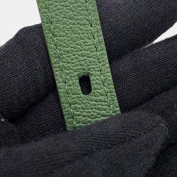 مملوكة مسبقًا حقيبة ديلفو بريون جلد أخضر صغير بيدين