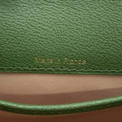 مملوكة مسبقًا حقيبة ديلفو بريون جلد أخضر صغير بيدين