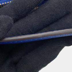 Pre Owned Delvaux Pan Swing 2Way Handbag Blue Leather