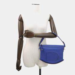 Pre Owned Delvaux Pan Swing 2Way Handbag Blue Leather