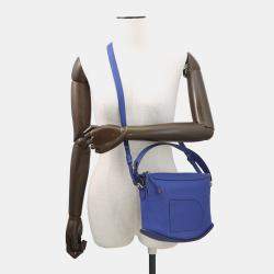 Pre Owned Delvaux Pan Swing 2Way Handbag Blue Leather