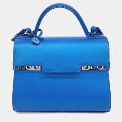 مملوكة مسبقًا Delvaux Blue Leather Tompet Mini