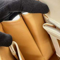 Pre Owned Delvaux Rumor White Leather Size MM