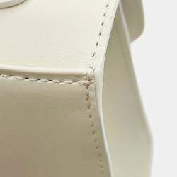 Pre Owned Delvaux Rumor White Leather Size MM