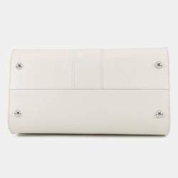 Pre Owned Delvaux Rumor White Leather Size MM